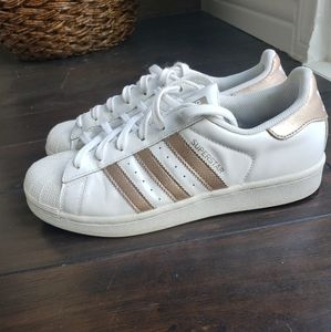 Adidas Superstar shoes rose gold